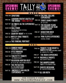 The March and April calendar is loaded! Who are you excited for?