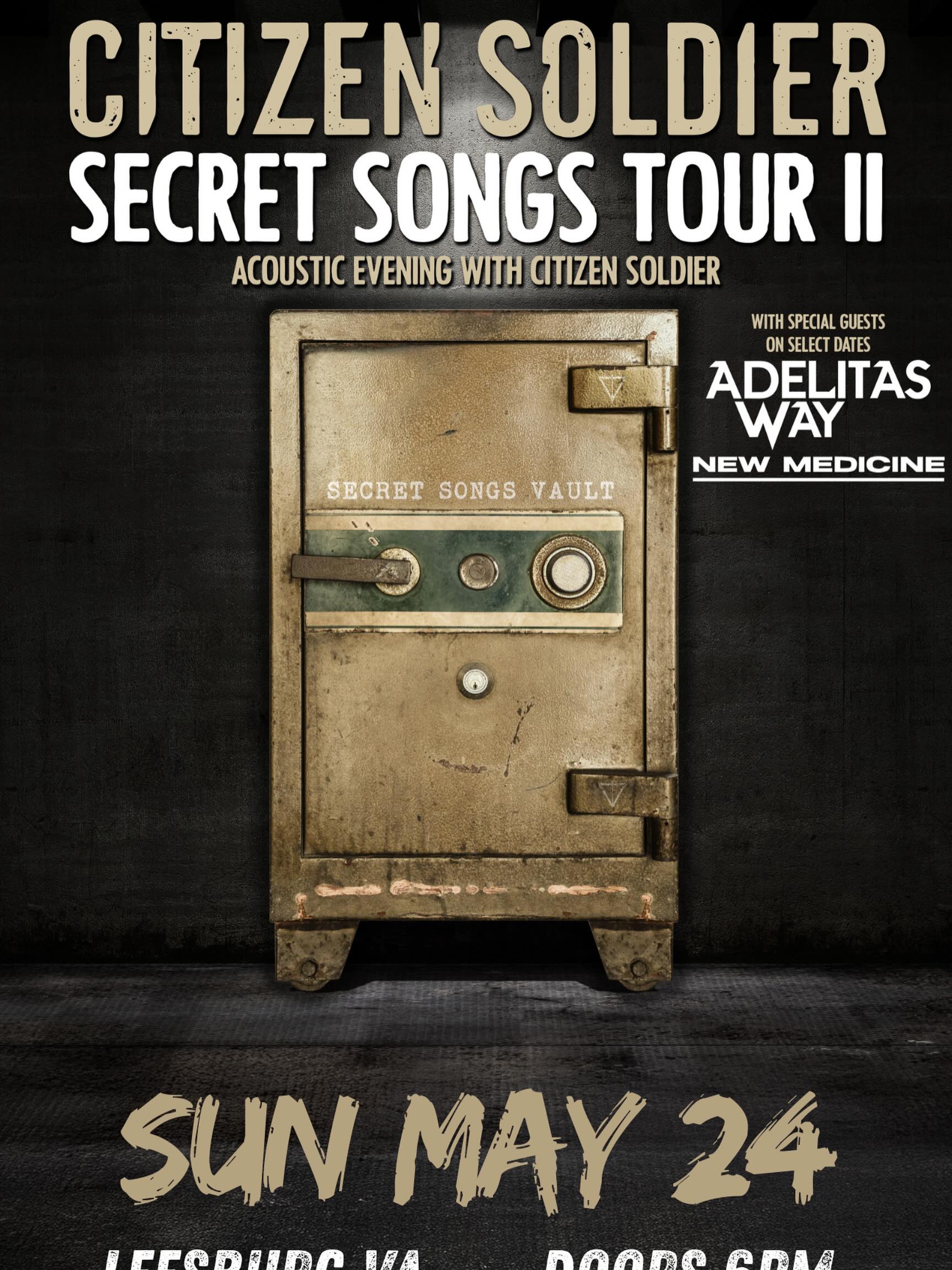 TONIGHT: @citizensoldierofficial with @adelitasway and @newmedicinerock ! Doors 6pm.