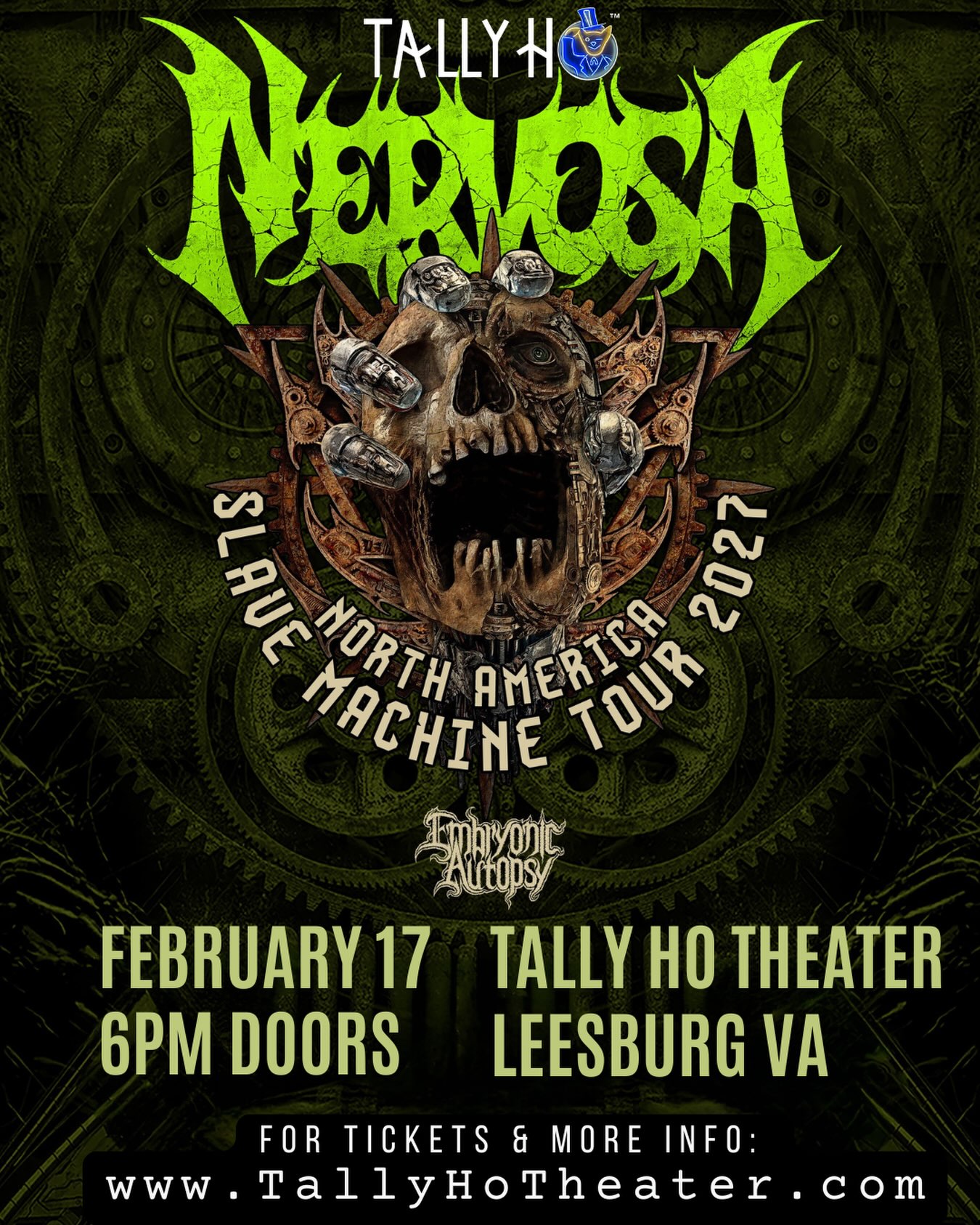 ⭐️Just Announced⭐️
NERVOSA
with Castrator and Embryonic Autopsy
Wednesday February 17th
Tickets on sale Friday at 10am!
Leesburg VA
More info in bio!